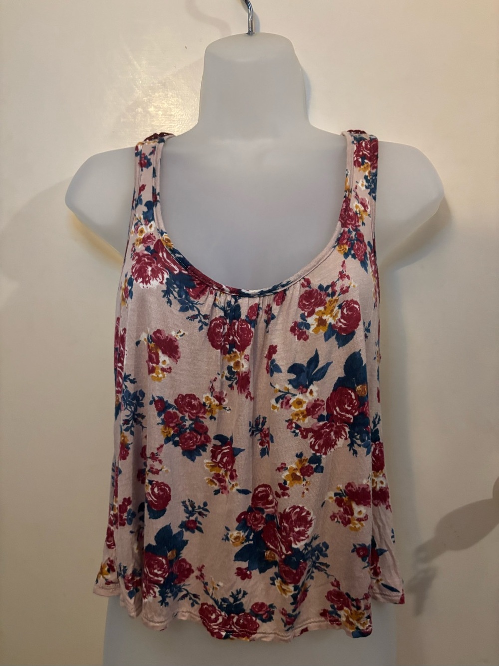 Floral Tank with Lace Back - Picture 2 of 4